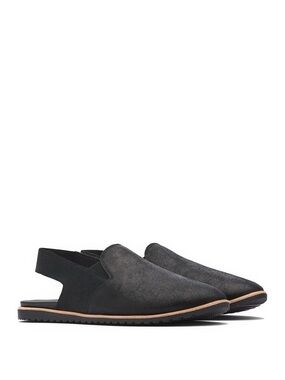 SOREL Black Ella Slingback Mule Flats